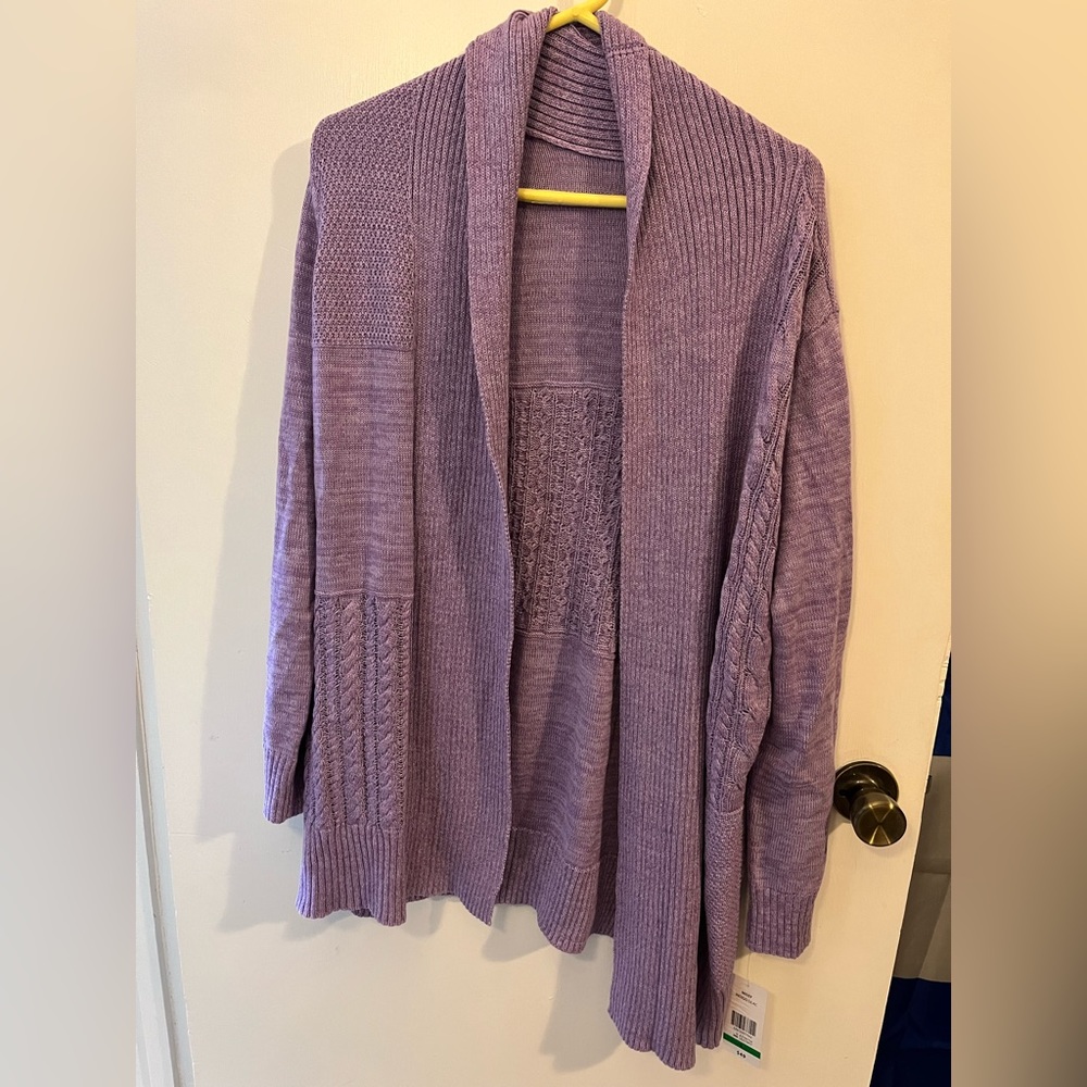 Lilac long cardigan sweater